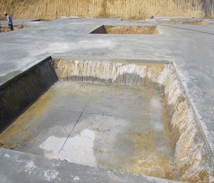 南昌市建筑設計研究院總部辦公大樓工程筏板基礎下柱墩找平、彈線(xiàn)